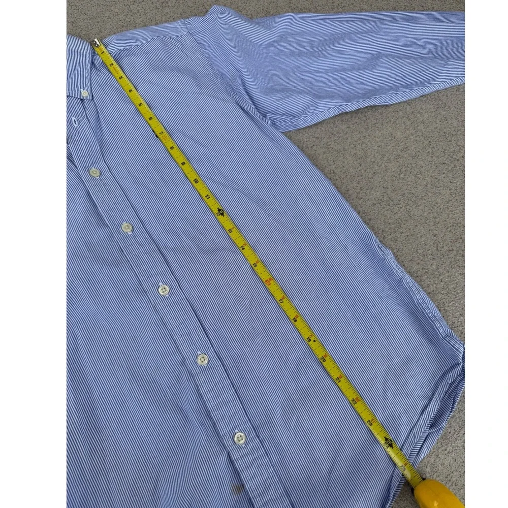 Ralph Lauren Pinstripe Kids L Button Down Shirt - Kids Blue/White Long Sleeve
